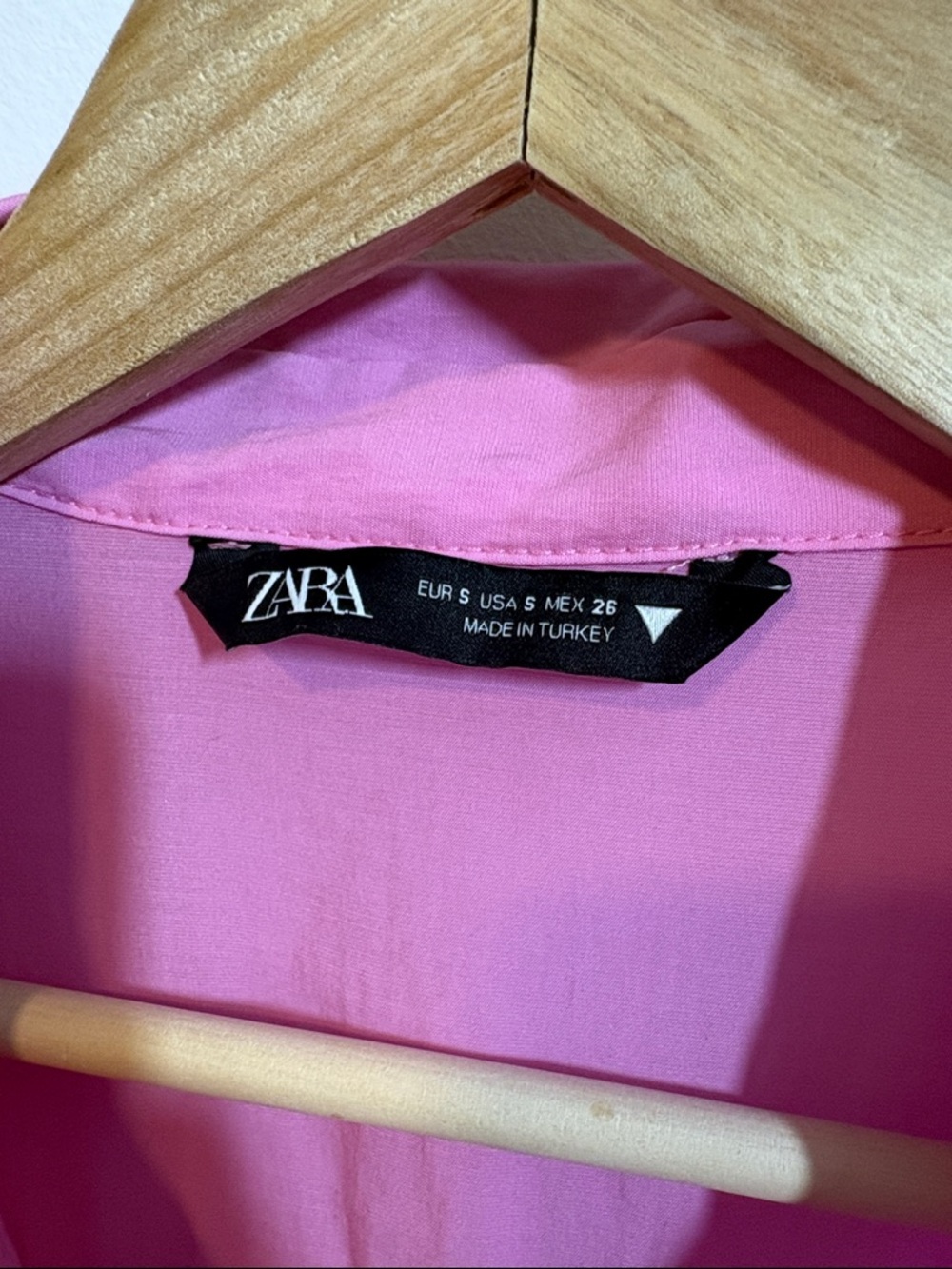 ZARA Bright Pink Shirt Dress with Collar - Picture 2 of 6